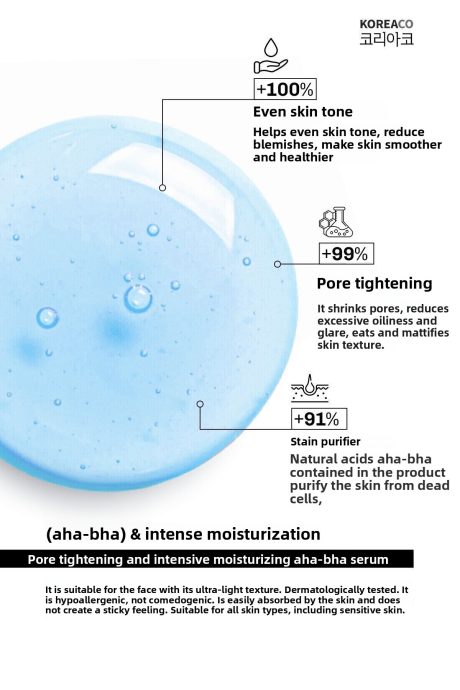 KOREACO Pore Tightening & Moisturizing Ampoule – AHA 10% + BHA 2% 50ml – view 2